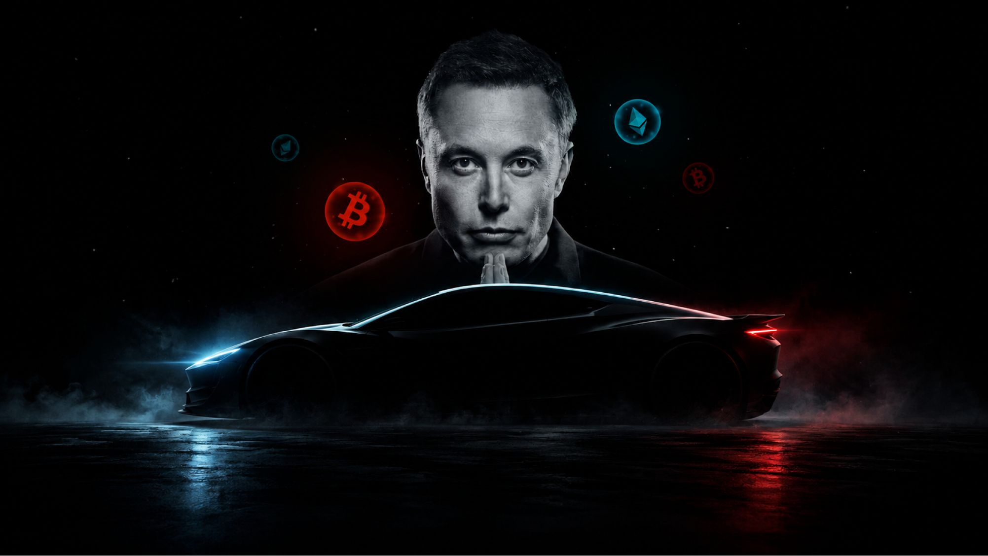 Elon Musk with Tesla car